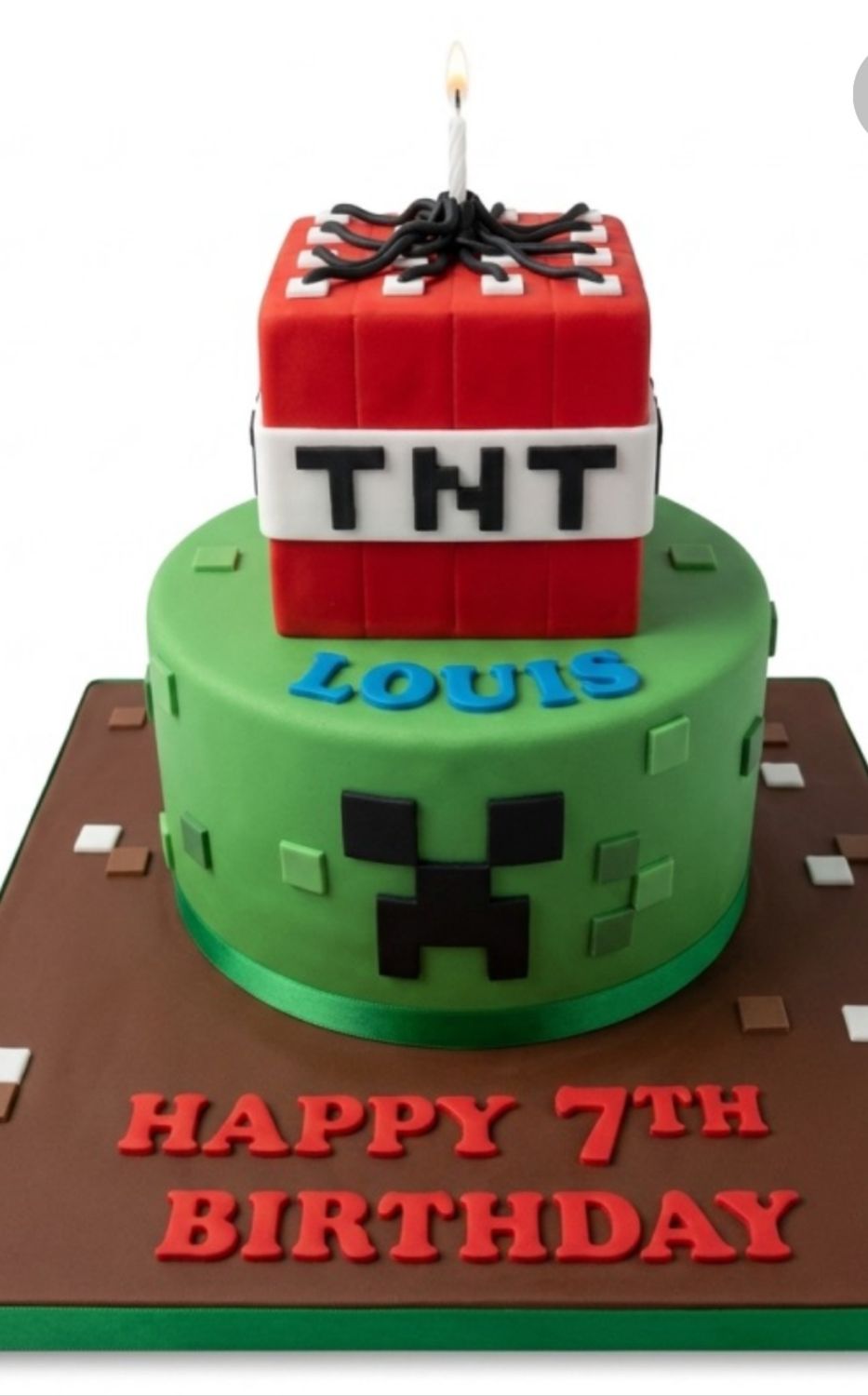 2 Tier Minecraft Cake (Dairy Free)