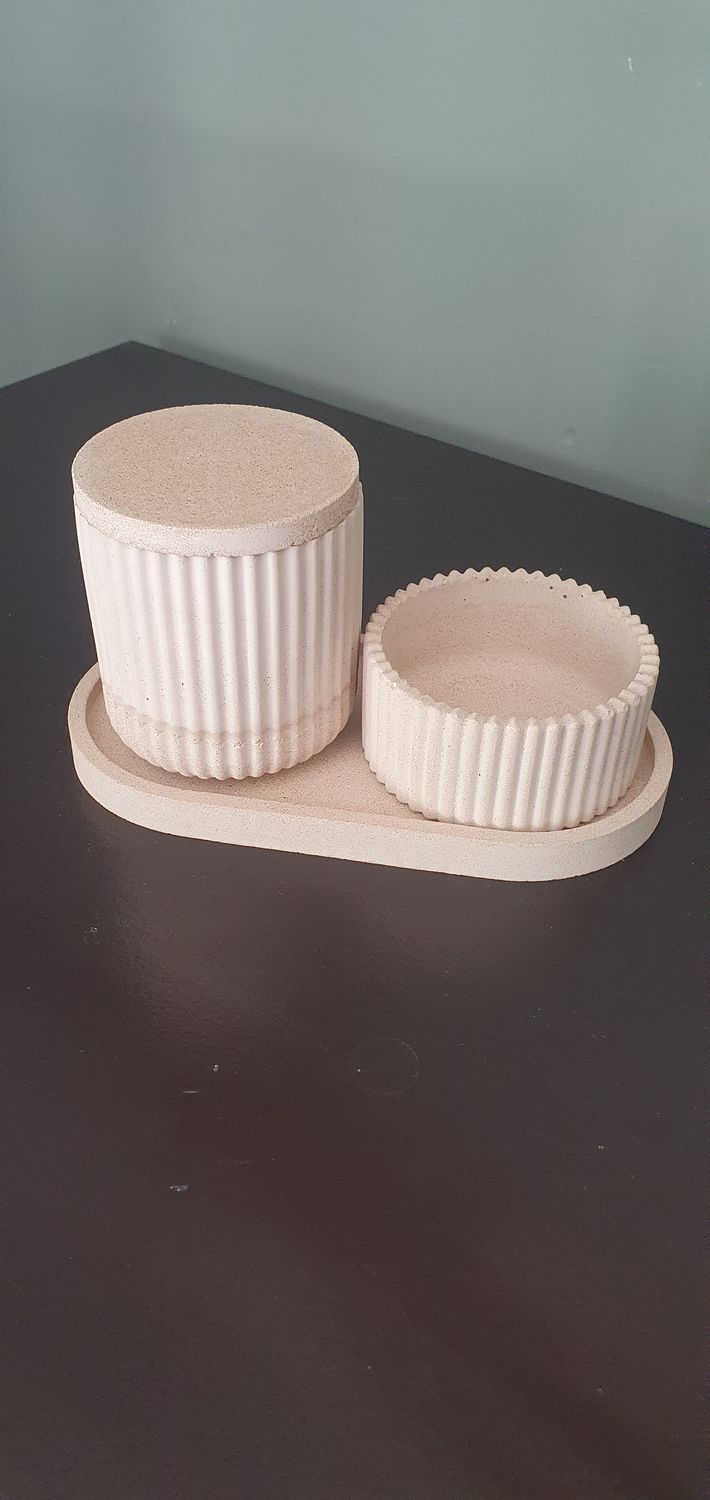 Sandstone Cosmetic Organizer Set