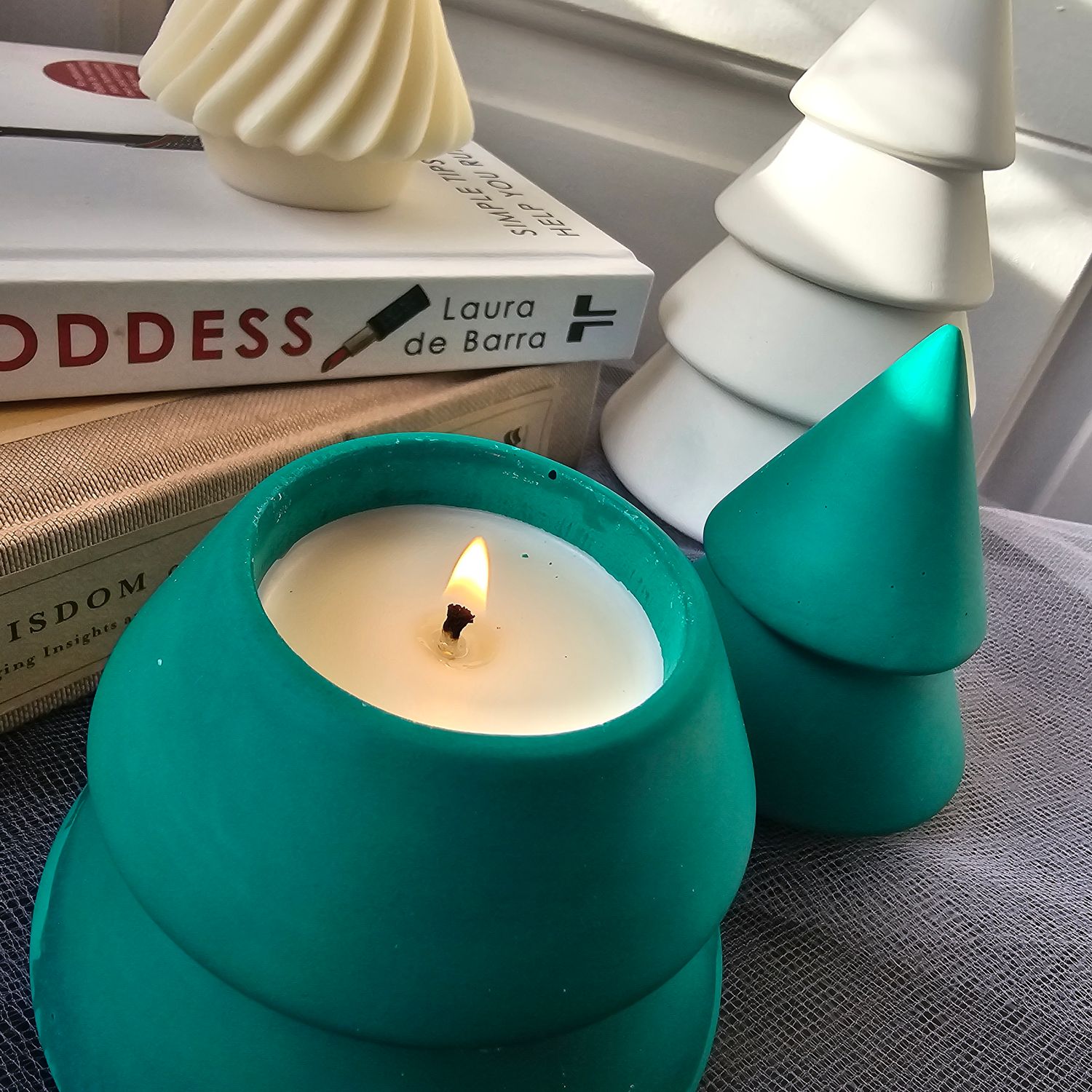 Christmas Tree Jar with Candle