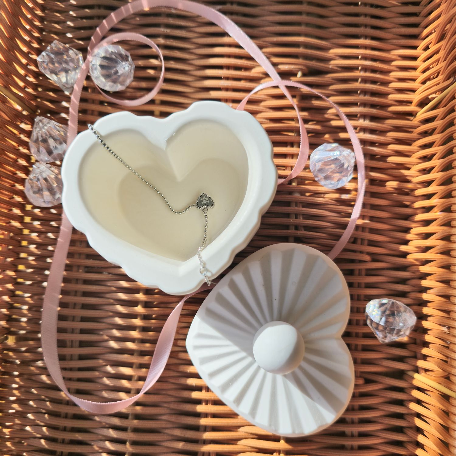 Small Ripple Heart Jar w/ Lid