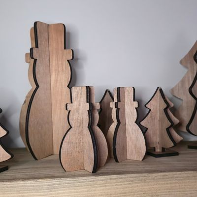 The Minimalist Wooden Snowman