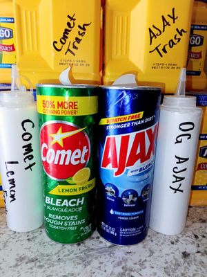 Comet and Ajax trash containers