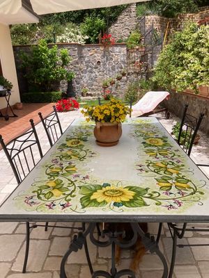 TAVOLO PIETRA LAVICA  RETTANGOLARE CERAMIZZATA MISURE   160 X 90 X H 75