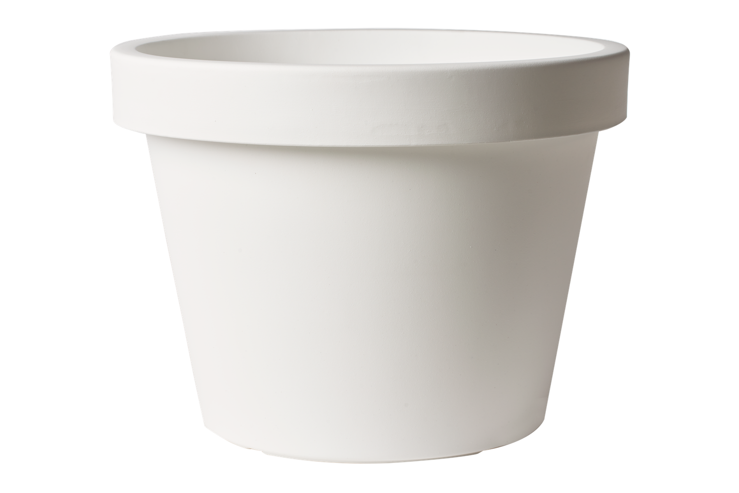 LIRA ALBA vaso tondo liscio a doppia parete di colore bianco D.50