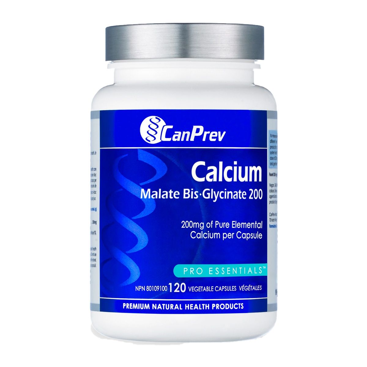 CanPrev Calcium Malate Bis-Glycinate 200 120 Vegetarian Capsules