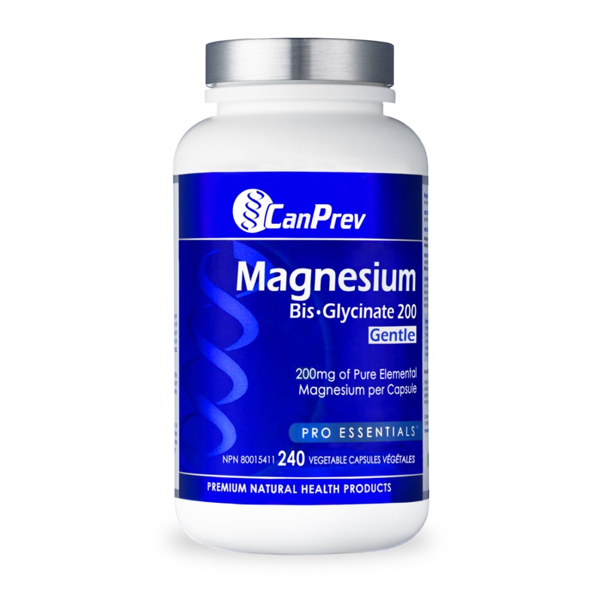 CanPrev Magnesium Bis-Glycinate 200 Gentle 240 Vegetarian Capsules