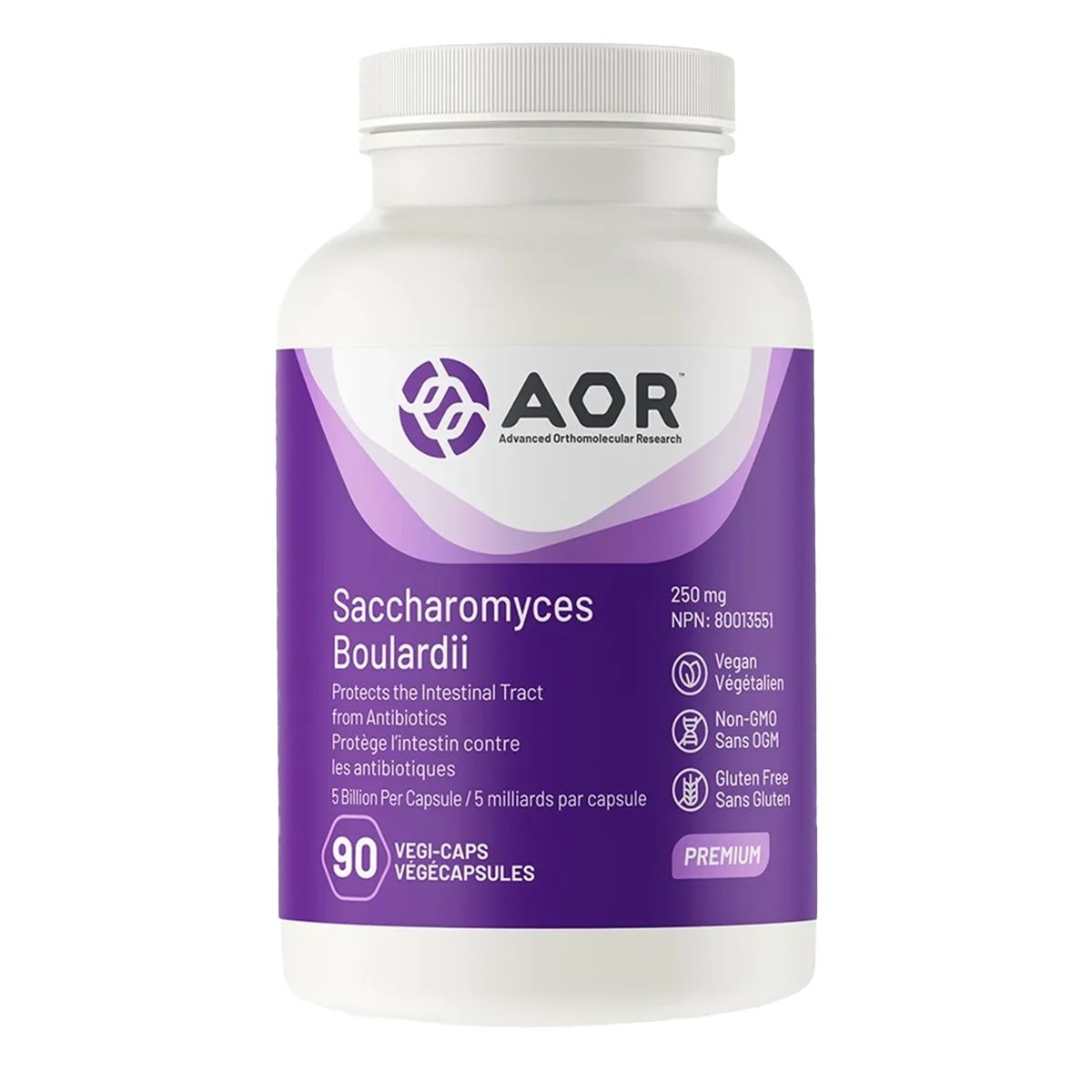 AOR Saccharomyces Boulardii 250mg 90 Vegetarian Capsules