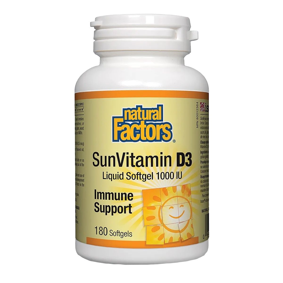 Natural Factors SunVitamin D3 1000 IU 180 Softgels