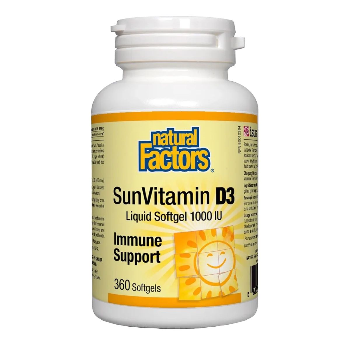 Natural Factors SunVitamin D3 1000 IU 360 Softgels