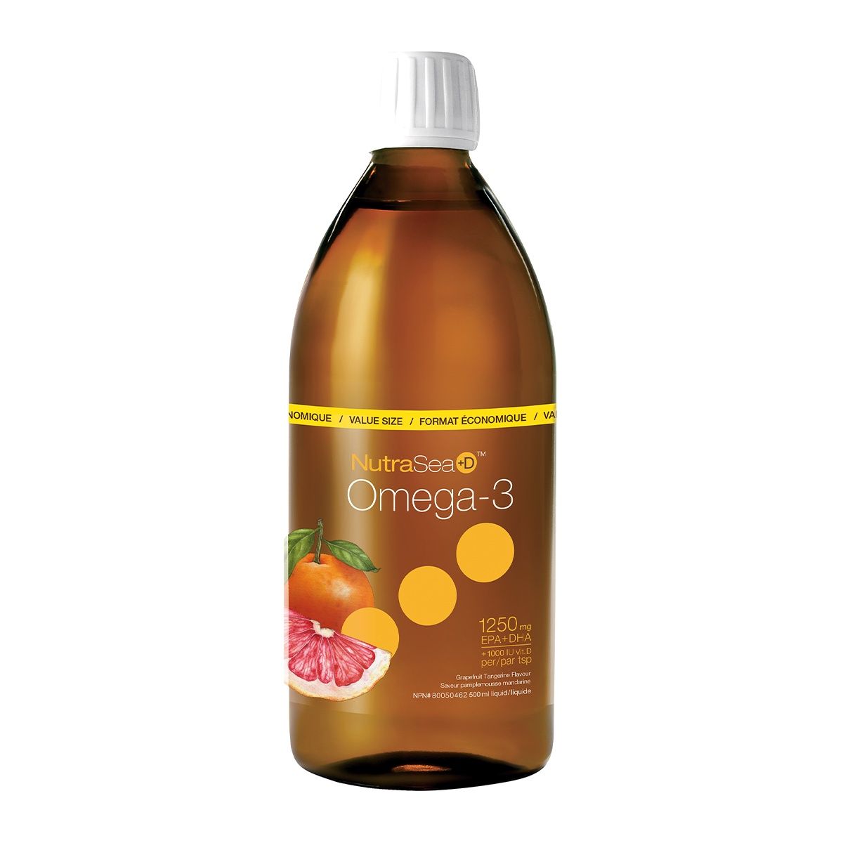NutraSea +D Omega-3 Grapefruit Tangerine 500mL