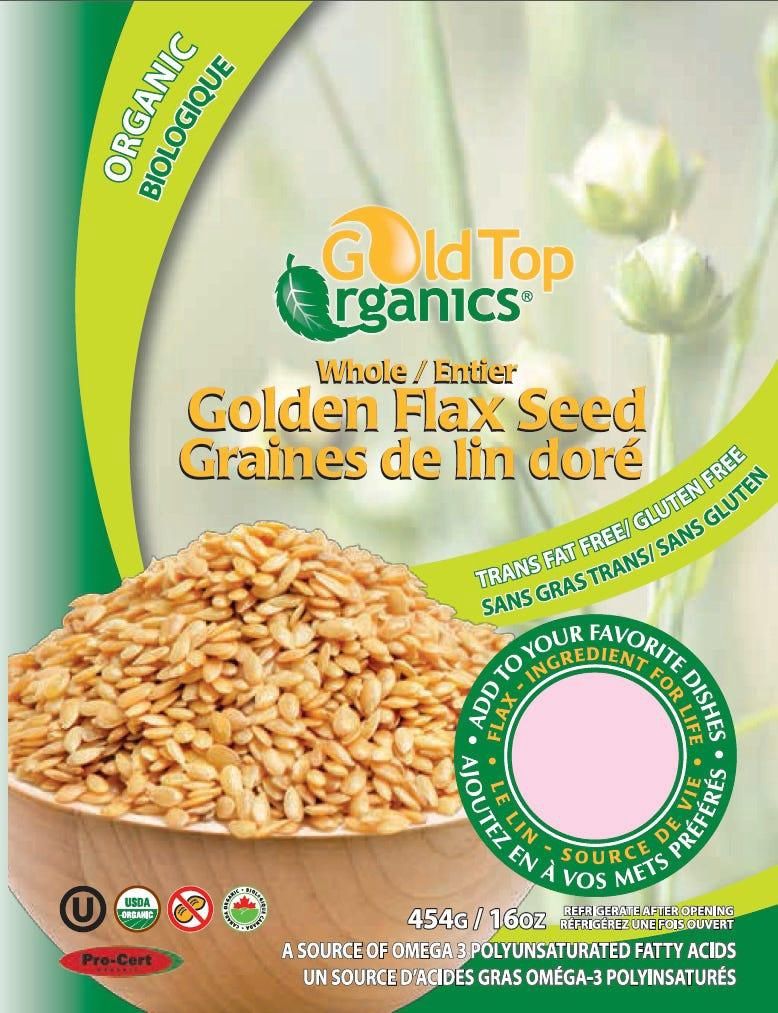Gold Top Organics Whole Golden Flax Seed 454g