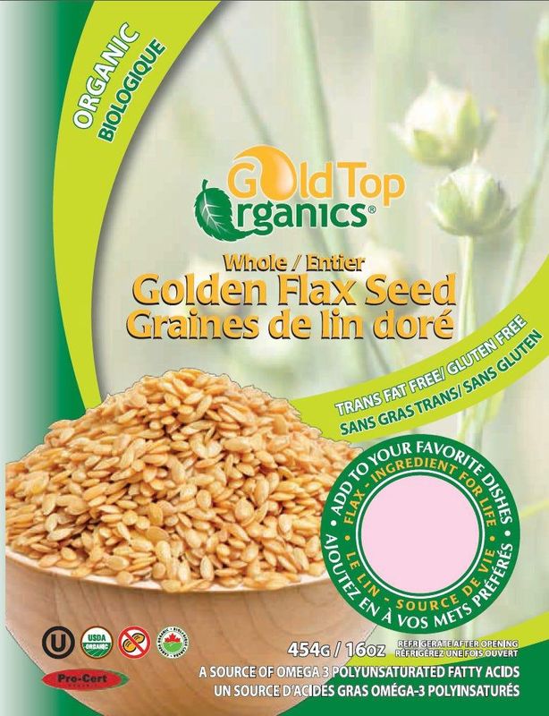 Gold Top Organics Whole Golden Flax Seed 454g