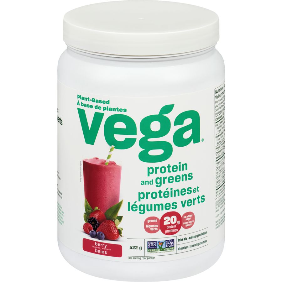 Vega Protein &amp; Greens, Berry Protein Powder 522g