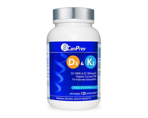 CanPrev Vitamin D3 &amp; K2+MCT 120 Softgels