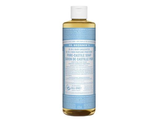 Dr. Bronner&#39;s 18-In-1 Pure-Castile Liquid Soap Baby Unscented 473mL