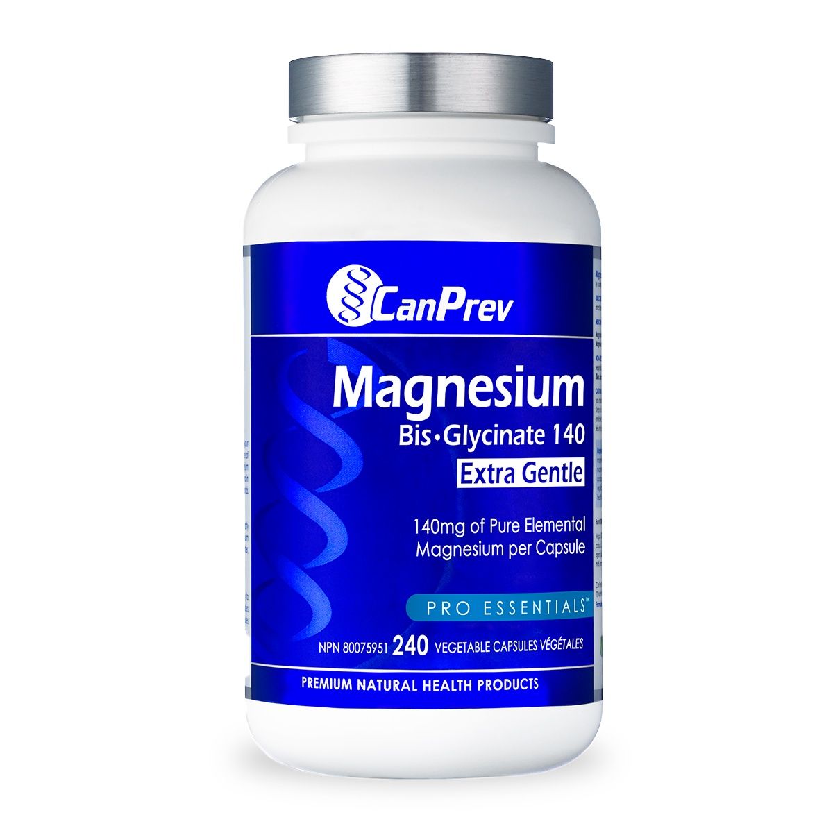 CanPrev Magnesium Bis-Glycinate 140 Extra Gentle 240 Vegetable Capsules