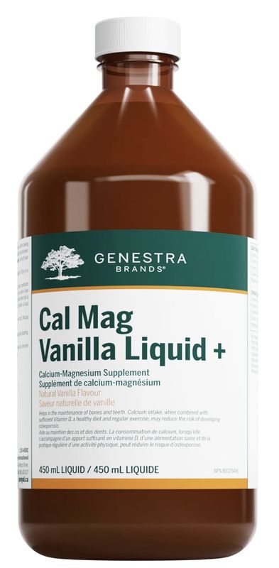 Genestra Cal Mag Vanilla Liquid +, 450 mL