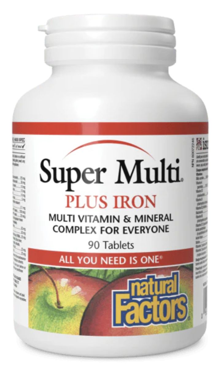 Natural Factors Super Multi Plus Iron 180 Tablets