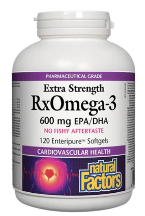 Natural Factors RxOmega-3 Extra Strength 600 mg 120 Softgels