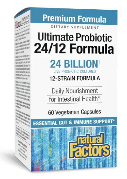 Natural Factors Ultimate Probiotic 24 billion 60 Vegetarian Capsules