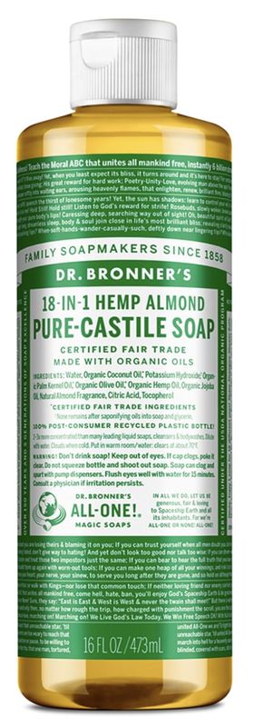 Dr. Bronner&#39;s 18-In-1 Pure-Castile Soap Almond 473mL
