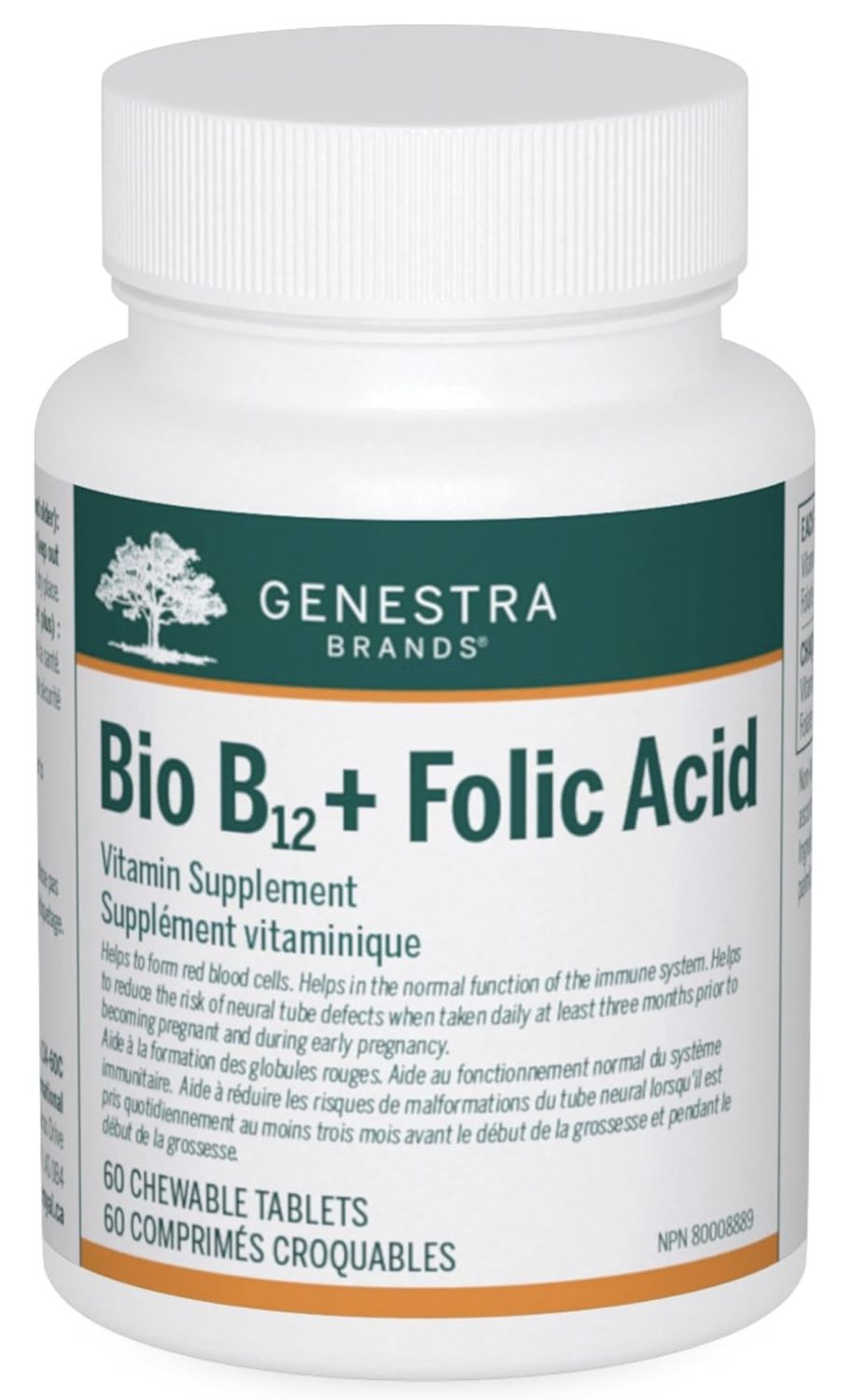 Genestra Bio B12 + Folic Acid, 60 Tablets