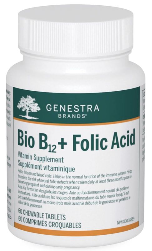 Genestra Bio B12 + Folic Acid, 60 Tablets