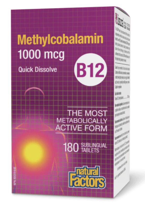 Natural Factors B12 Methylcobalamin 1000 mcg 180 Tablets