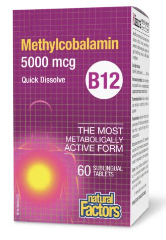 Natural Factors B12 Methylcobalamin 5000 mcg 60 Tablets