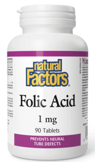 Natural Factors Folic Acid 1mg 90 Tablets