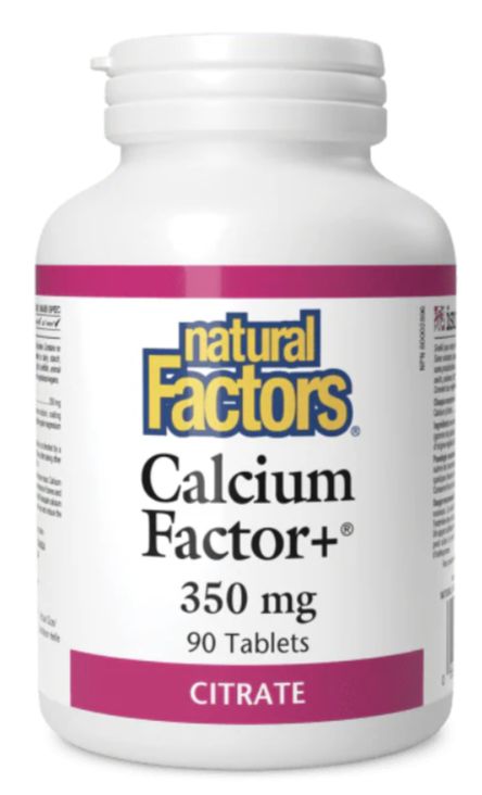 Natural Factors Calcium Factor+ Citrate 350 mg, 90 Tablets