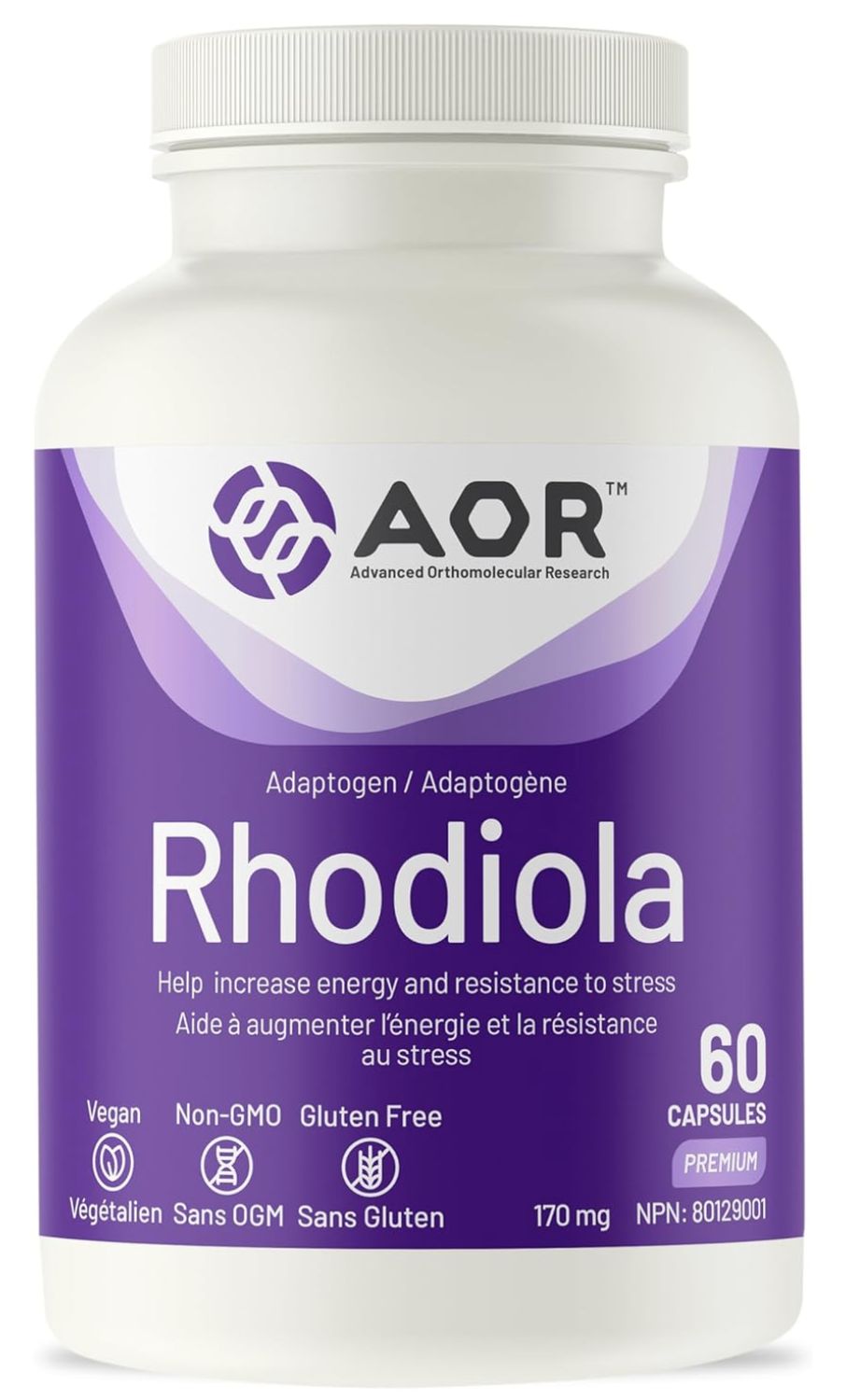 AOR Rhodiola 170mg 60 Capsules