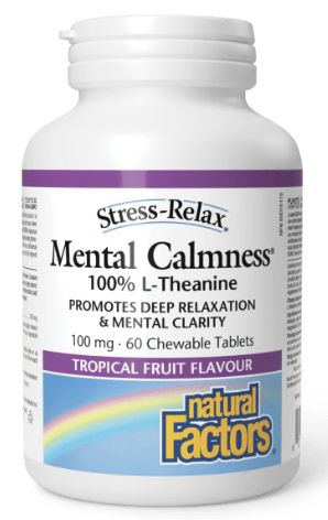 Natural Factors Mental Calmness L-Theanine 100 mg 60 Chewable Tablets