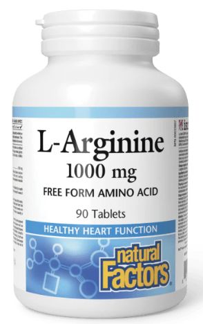 Natural Factors L-Arginine Amino Acid 1000 mg 90 Tablets