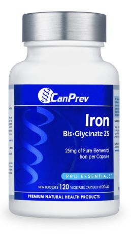 CanPrev Iron Bis-Glycinate 25 120 Vegetarian Capsules