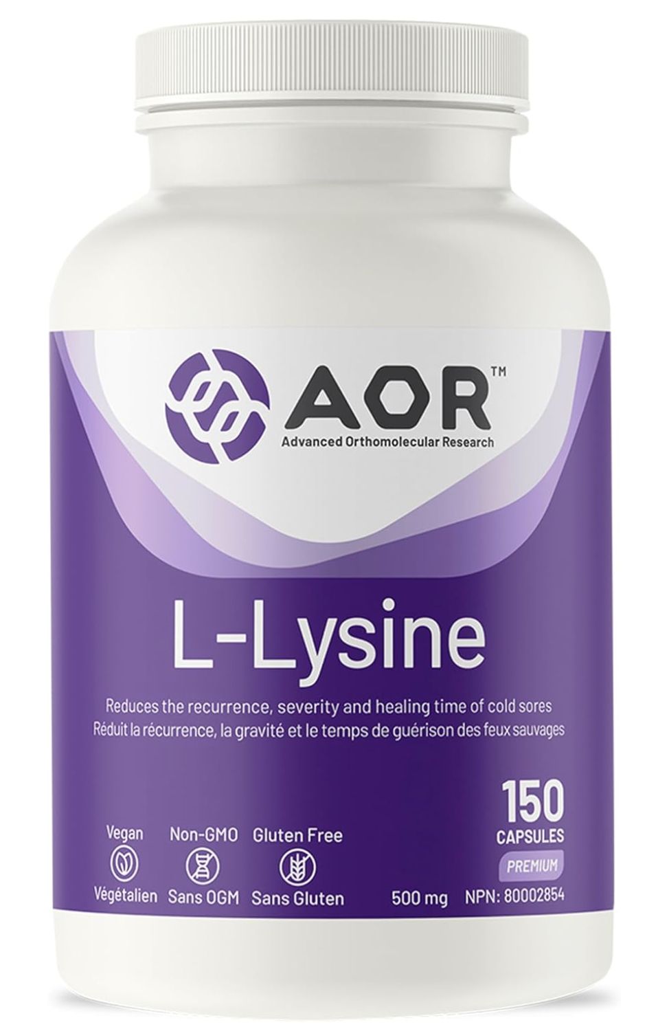 AOR L-Lysine 500mg 150 Capsules