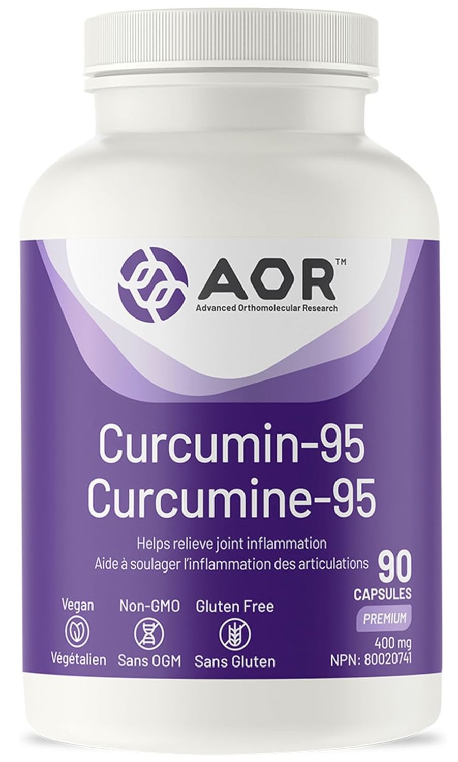 AOR Curcumin-95 400mg 90 Vegetarian Capsules
