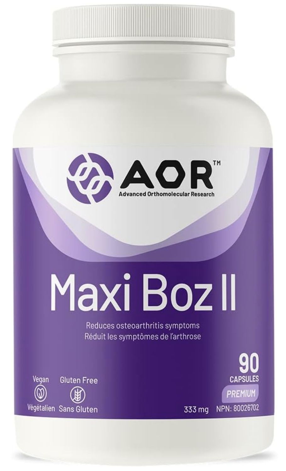 AOR Maxi Boz II 333mg 90 Vegetarian Capsules
