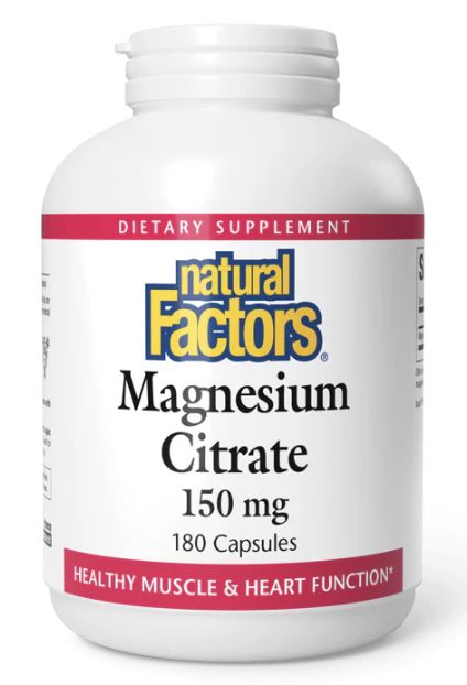 Natural Factors Magnesium Citrate 150 mg 180 Capsules