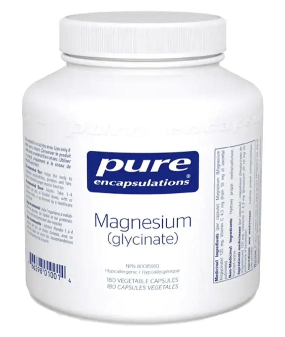 Pure Encapsulations Magnesium Glycinate, 180 Vegetarian Capsules