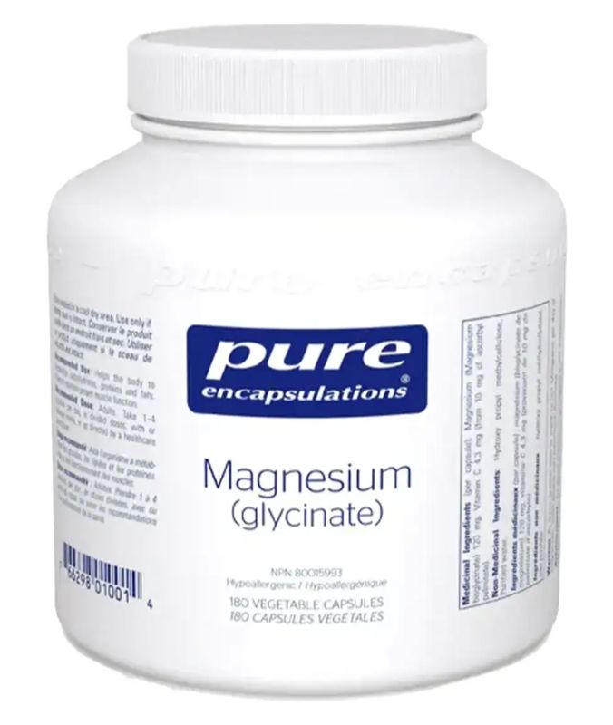 Pure Encapsulations Magnesium Glycinate, 180 Vegetarian Capsules