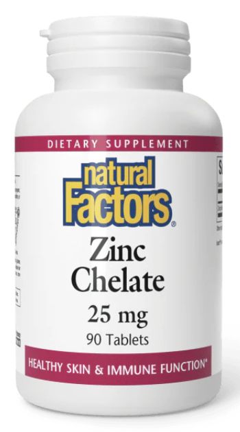 Natural Factors Zinc Chelate 25 mg 90 Tablets