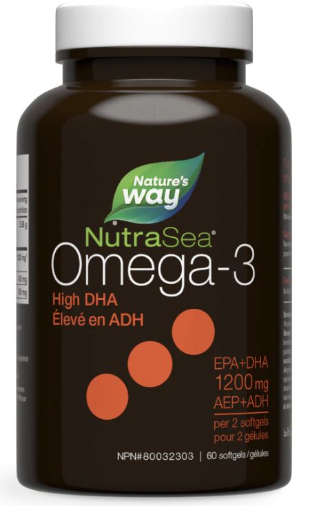 NutraSea Omega-3 DHA Liquid Gels, Fresh Mint / 60 softgels