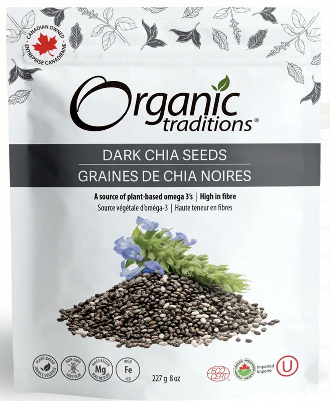 Organic Traditions Dark Chia Seeds 227g