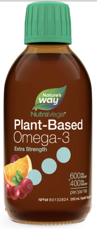 NutraVege Omega-3, Plant Based, Extra Strength, Cranberry Orange 200 ml