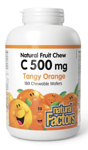 Natural Factors Vitamin C 500 mg 100% Fruit Chew Orange