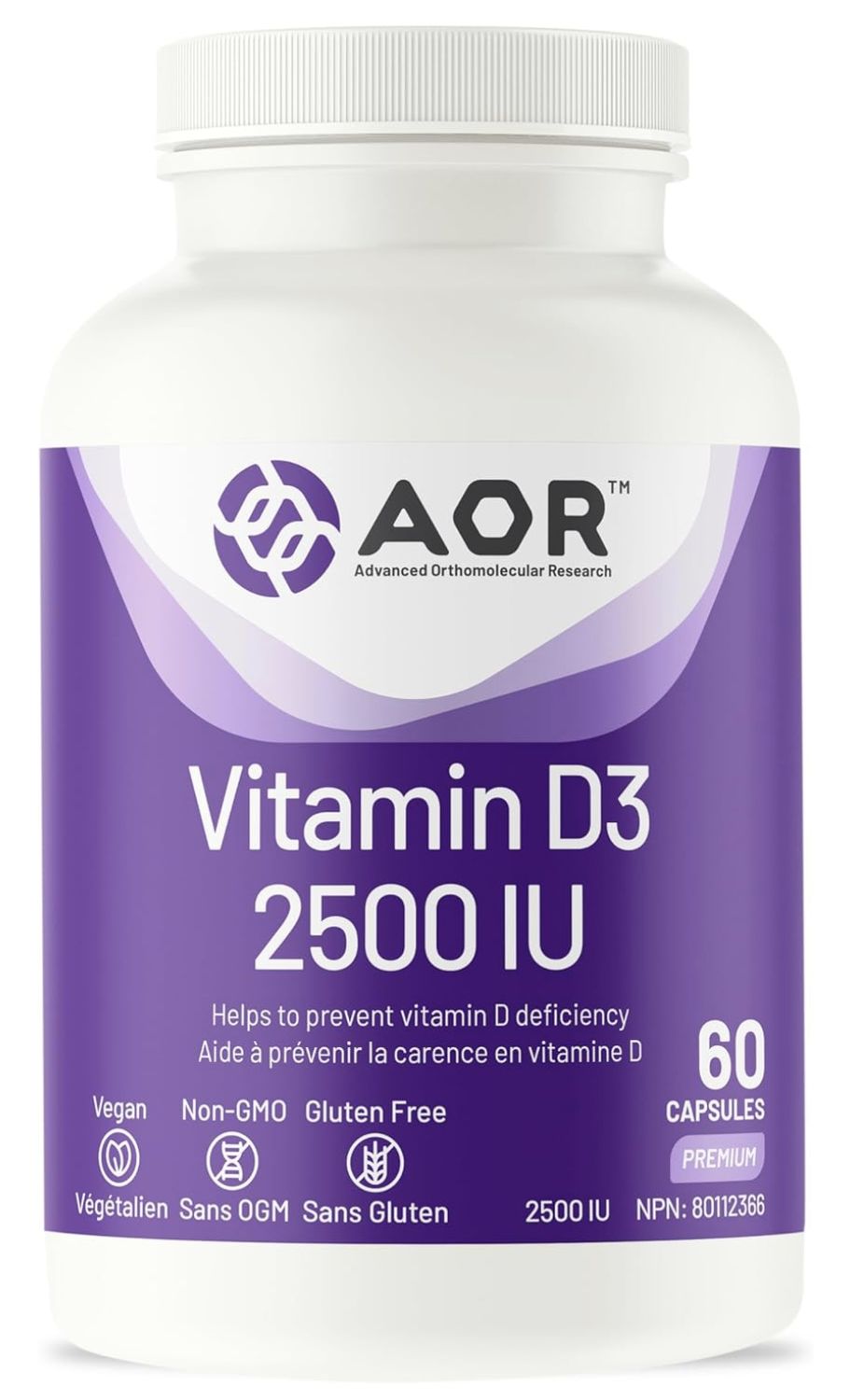 AOR Vitamin D3 2500 IU 60 Capsules AOR Vitamin D3 2500 IU 60 Capsules