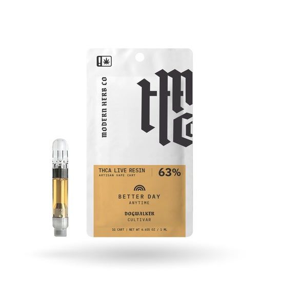 Modern Herb Live THCa Cartridges, Strain: Dogwalker - Hybrid