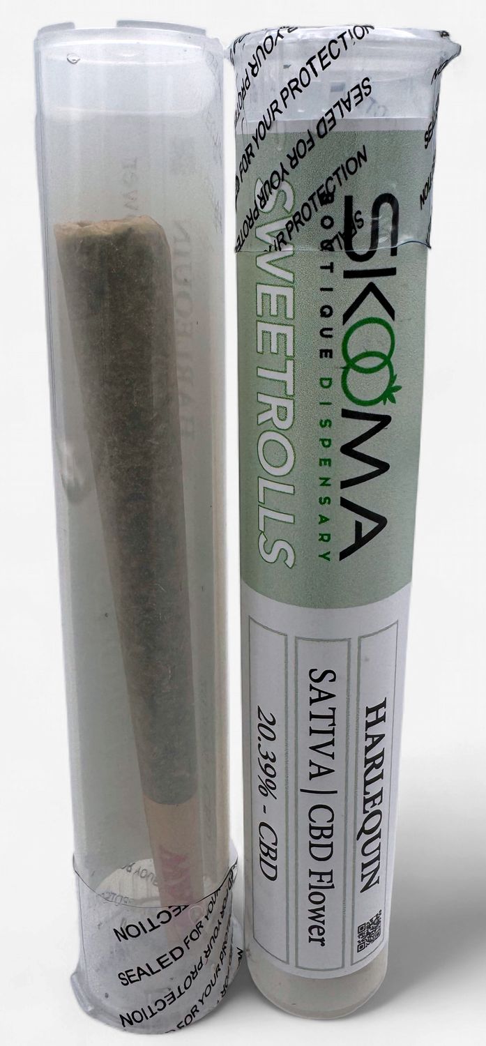 CBD Sweetrolls, Strain: Harle Quin (Sativa)