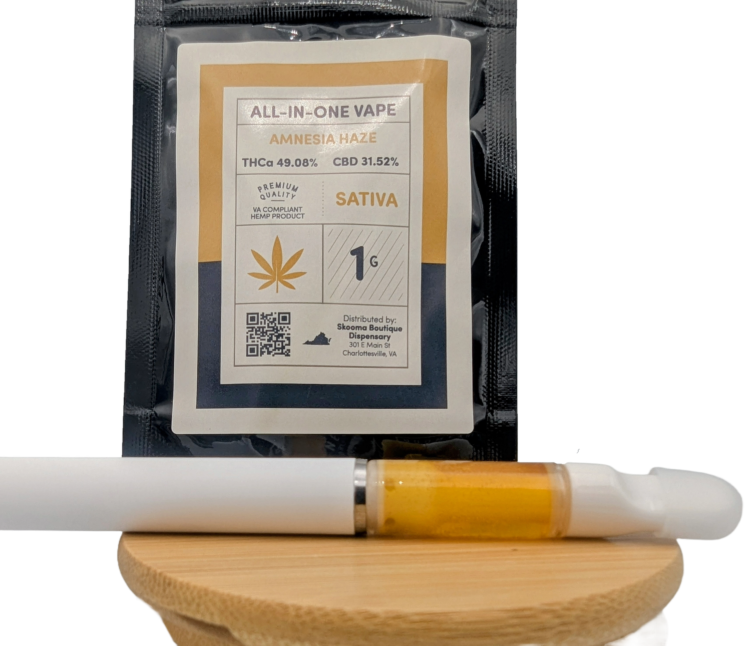 All-In-One 1g Disposable Vape, Strain: Amnesia Haze